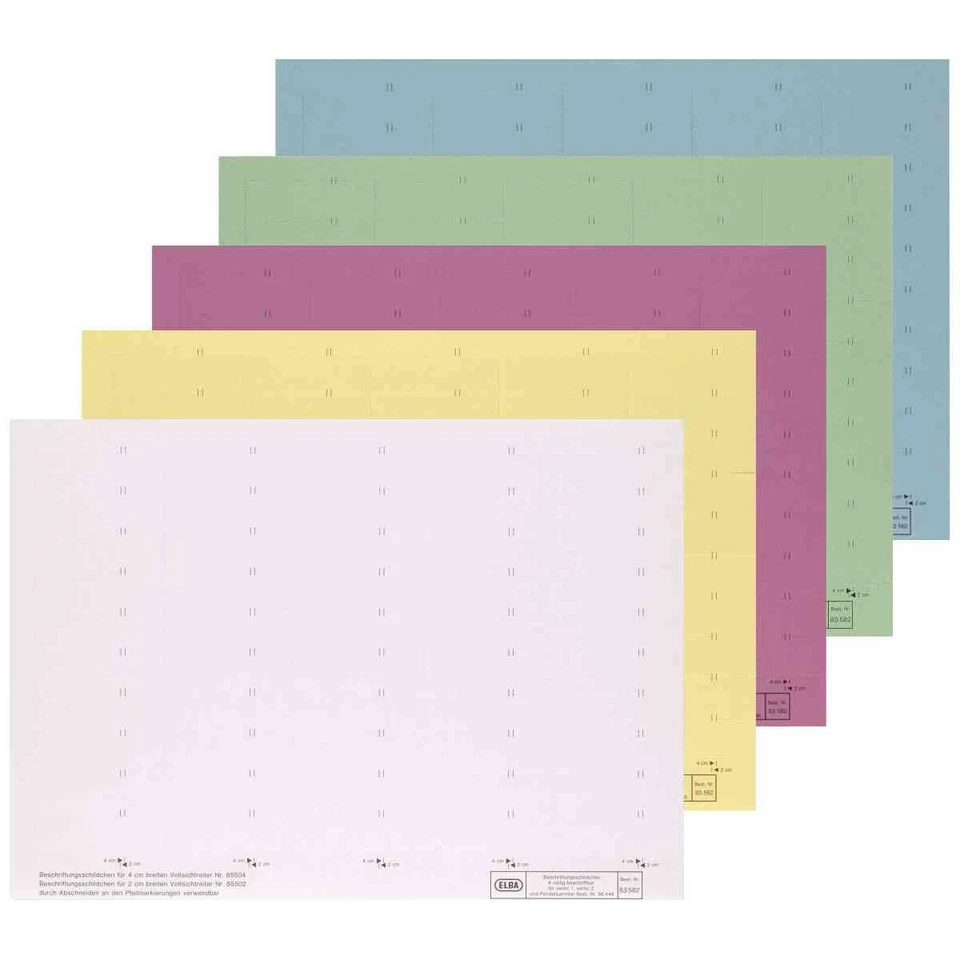 ELBA Beschriftungsschild 83582 58x18mm (1BG = 50 Schilder) [Farbe wählbar]