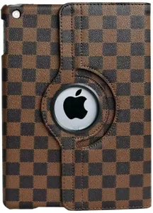 For iPad Mini 4h & 5th gen (MINI) Brown Squared Rotating Stand Cover Case Pouch - Picture 1 of 5