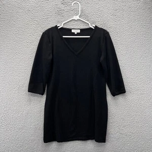 Anne Fontaine Wool Knit Pullover Vneck Sweater Black Size FR 44 3/4 Sleeve - Picture 1 of 17