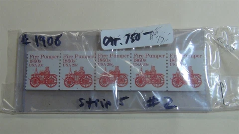 Stampsweis USA Rarest Plate strip of 1908 pl #2 LP pumper stamp high value Cover