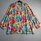 VTG Dalton Silk Blazer Jacket Women’s 18 Floral Pockets Long Sleeve Colorful