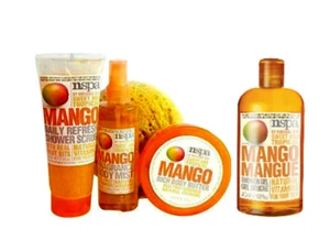 Nspa Real Fruit Goodness Mango Dulce y Tropical Mango Mantequilla Corporal Ducha Exfoliante Niebla - Imagen 1 de 6