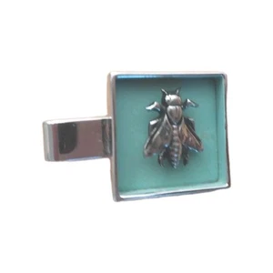 Enameled Silver Bee Tie Clip - Picture 1 of 5