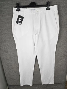 Footjoy Slim Fit Golf Trousers White Size 34 Waist 31 Leg BNWT - Picture 1 of 9