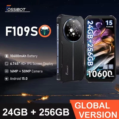 Global FOSSIBOT F109S Rugged Phone IP68 Dual Screen 10600mAh 50MP NFC Android 15 - Image 1 of 4