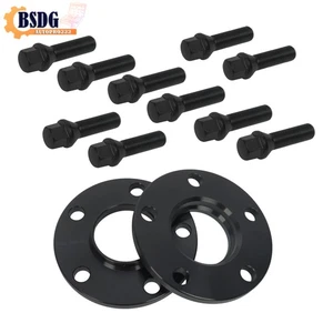 Für BMW 5x112 66,6 Schrauben Spurplatten Schwarz 20mm 2x10mm Spurverbreiterung - Bild 1 von 12