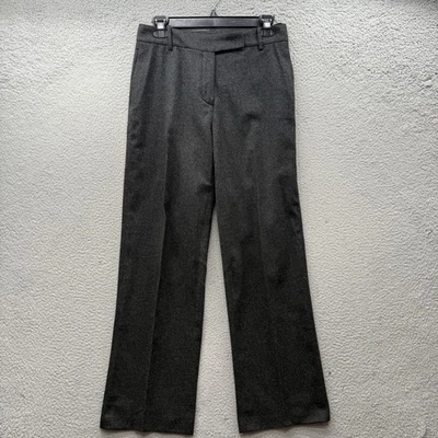 Calça de lã feminina Loro Piana 42 cinza perna reta Carrer luxo Itália - Imagem 1 de 4