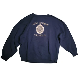 Vintage Jansport US Naval Academy Annapolis Sweatshirt XL Navy Blue Crewneck - Picture 1 of 5