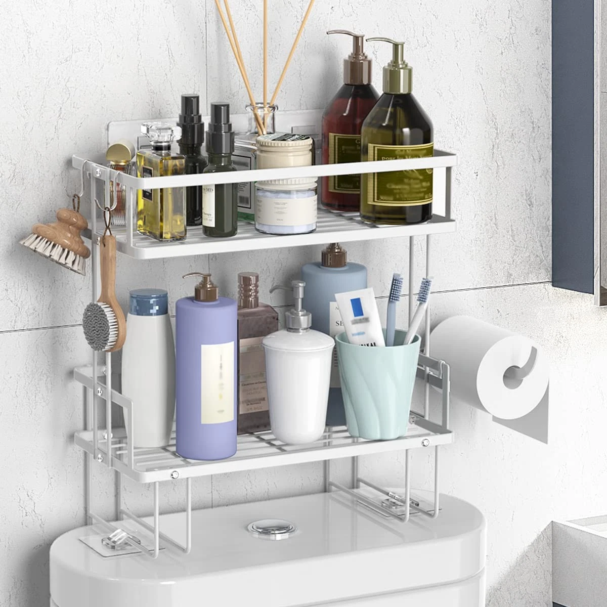 Over The Toilet Storage Shelf 2-Tier Bathroom Storage Organizer
