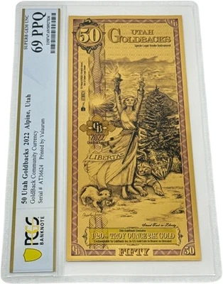 2022 Utah 50 Goldback PCGS 69 (Libertas, Liberty) - Image 1 of 3