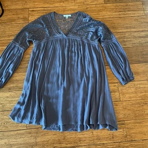 She + Sky Gr. M marine Bauernkleid Spitzenbesatz Boho - Bild 1 von 6