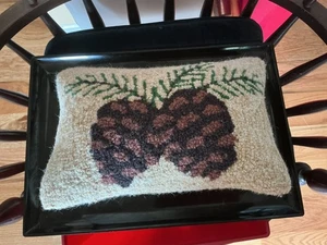 Handicraft Pine Cone HOOK PILLOW 8 x 12 half price - Picture 1 of 2