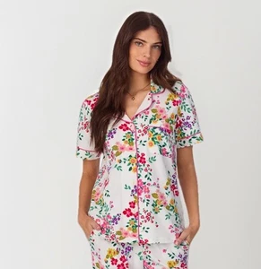 Conjunto de pijama BedHead talla M manga corta pantalones cortos algodón elástico floración completa usado en excelente estado - Imagen 1 de 13