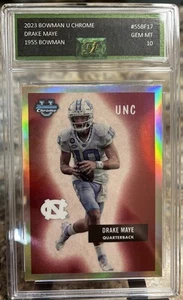 Bowman U 2023 cromo Drake Maye 1955 Bowman gema graduada como nueva 10 - Imagen 1 de 2
