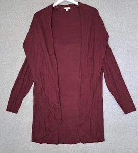 Est 1946 Women's 22/24W Open Cardigan Shawl Collar Sweater Maroon Long Cozy - Picture 1 of 11