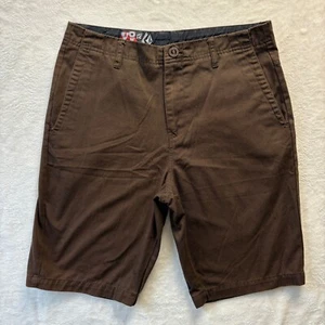 Pantalones Cortos Vintage Volcom Hombres Talla 33 Marrón Chino Frente Plano Patinador Y2K Grunge - Imagen 1 de 12