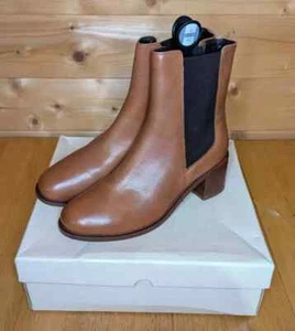 Next Stivaletti Chelsea Donna Marrone Marrone Marrone Vera Pelle Con Tacco Taglia UK 8 -NUOVI - Foto 1 di 8
