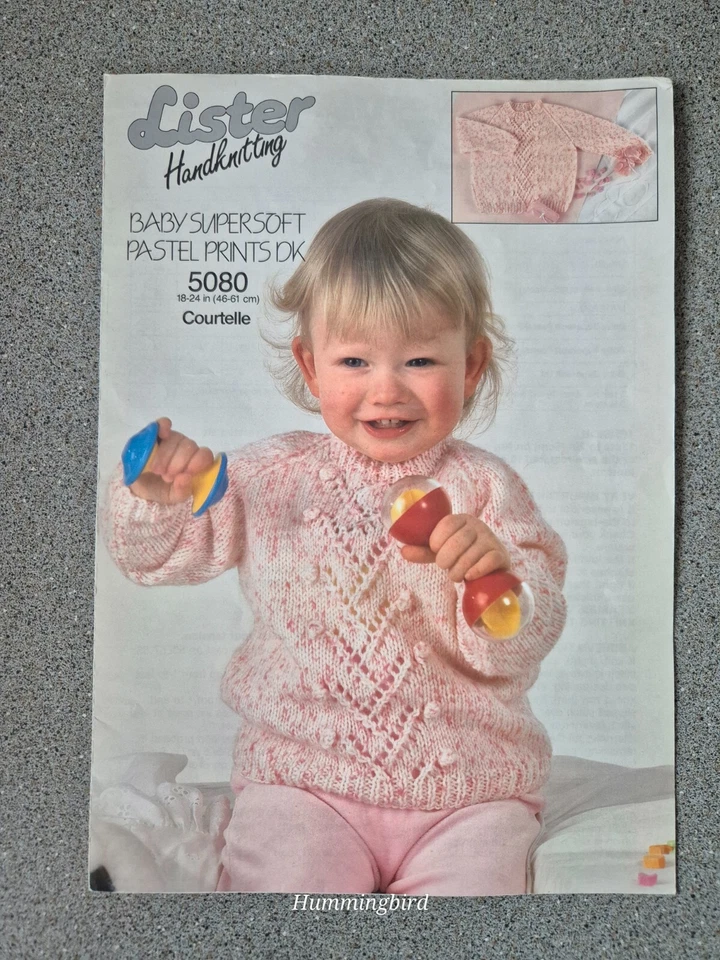 Lister 5080 Original Babies Knitting Pattern Sweater DK - Image 1 of 1