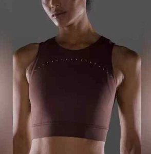 Lululemon Hotty Hot Cropped Tank Marrone Terra Nulux Riflettente Coltura 2 - Foto 1 di 5