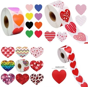 100 Pcs Heart Stickers Valentine's Day Adhesive Label for Craft DIY Envelopes  - Picture 1 of 38