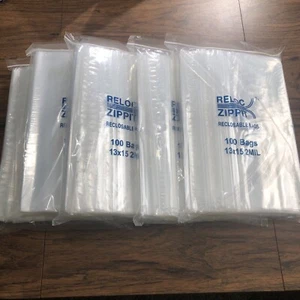500 13"x 15" Reloc Zippit CLEAR Bags 2 MIL TOP LOCK ZIP SEAL RECLOSABLE Large - Picture 1 of 3