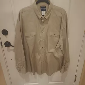Wrangler Western Hemd Herren 3XL XXXL Khaki Cowboy Rodeo Outdoor - Bild 1 von 8