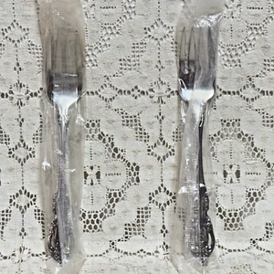 Oneida Community Brahms Salad Forks 6 3/4" 18/8 Stainless Crocker New Set 2 - Picture 1 of 6