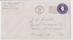 TurtlesTradingPost- Laramie, WY 1945 Cancel on Postal Stationary - Picture 1 of 1