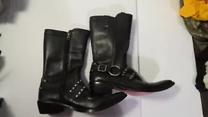 Mujeres Harley Davidson STK# 85028 Western Cuero Botas de Motocicleta Hebilla con Tachuelas - Imagen 1 de 8