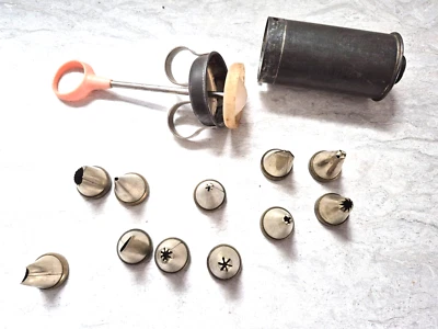 Kit de decoración de pasteles de hojalata vintage puntas de glaseado empujar glaseado cupcakes adorno elegante Foto 1 de 4