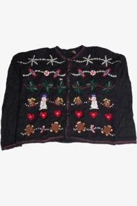 Cárdigan vintage negro feo de Navidad 59819 - Imagen 1 de 2