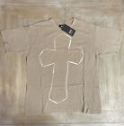 Womens T Shirt Oversized Tee Top Sacred Cross Style 6 Brown Acid Wash Mocha