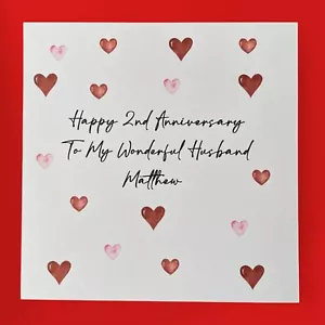 Tarjeta de aniversario para él para su novio esposo esposa linda simple personalizada - Imagen 1 de 7