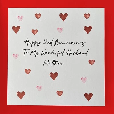 FIONA'S INVITATIONS AND CARDS Anniversary Card for Him For Her Boyfriend Husband Wife Cute Simple Personalised