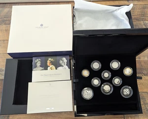 2022 UK Her Majesty Queen Elizabeth II Proof Silver Memorial 10-Coin Set OGP - Picture 1 of 6