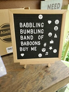 Tablero de mensajes de cartas Abell-Go imoticons letras caballete de madera aprendizaje ortografía - Imagen 1 de 12