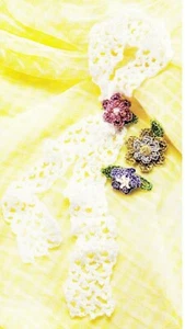 PRETTY Irish Lace Scarf & Floral Holders/Crochet Pattern INSTRUCTIONS ONLY - Picture 1 of 1