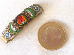 ANCIENNE BOUCLE FERMOIR DE BRACELET EN MICRO MOSAÏQUE - Imagen 1 de 5