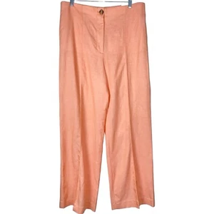 ANN TAYLOR ☆ Linen Blend Wide Leg High Rise Flat Front Pants ☆ Size 12 ☆ NWT - Picture 1 of 5