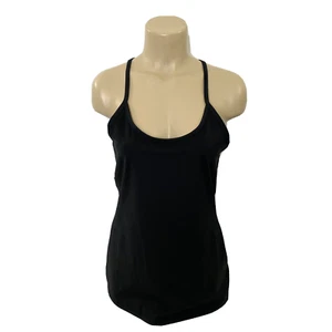 Camiseta sin mangas Halston Racer espalda para mujer talla mediana negra correa ajustable - Imagen 1 de 9