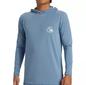 Quiksilver DNA Hooded Surf Tee 50+ UPF Protection Medium - Blue Shadow - NEW - Picture 1 of 12