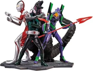 Shin Japan Heroes Universe Art Vignette Eva Ultraman Kamen Rider Figure 4set - Picture 1 of 5