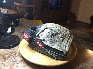 Guanto da baseball Rawlings RHT Youth 11,5 Basket Web SC115BGB in pelle nero e grigio - Foto 1 di 8