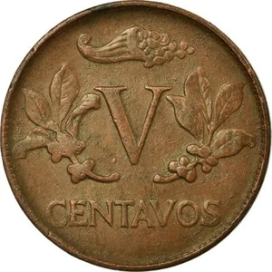 Colombia 5 Centavos Coin | Jacobin liberty cap | Coffee bean | 1967 - 1979 - Picture 1 of 8