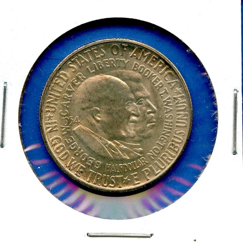1954 S GW Carver Booker T Washington Silver Half Dollar #77 BU Uncirculated Coin Cover