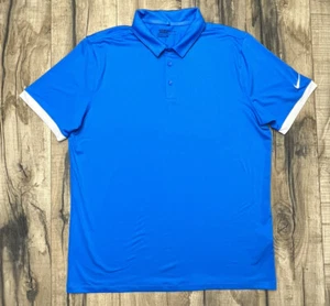 NIke Golf Standard Fit Polo Shirt Mens Blue Short Sleeve Dri-Fit Stretch Large. - Picture 1 of 9