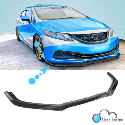 1pc For 13-15 Honda Civic 4Dr Sedan GT Style Front Bumper Spoiler Lip Urethane - Image 1 of 2