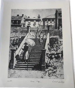 Lionel Lindsay Facsimile Etching Essex Steps Limited Edition with C of A 203/550 - Bild 1 von 4