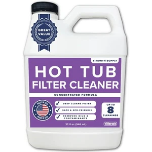 Hot Tub Filter Cleaner - 6 Month Supply - 4 to 8 Uses - 32 oz Spa Filter Cart... - Picture 1 of 6