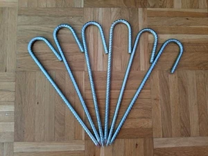 6x Erdanker Heringe Bodenanker Bodenhaken Erdnägel Zelt Stahl verzinkt - Bild 1 von 3